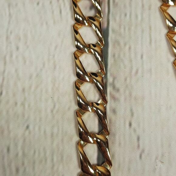 Geometric Statement Necklace Gold Tone with Colored Enamel - Picture 4 of 7